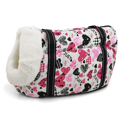 Oxford Fleece Dog Sling Carrier - S(38x20x25cm, up to 6kg) / L(43x30x28cm, up to 12kg), Built-in Hook, Windproof, Style A & B