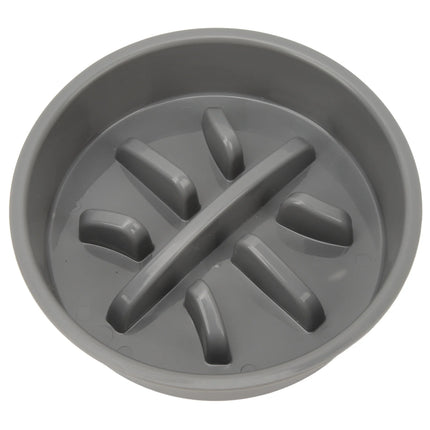 Slow Feeder Dog Bowl - Improve Digestion, Prevent Choking, ABS Plastic, Gray