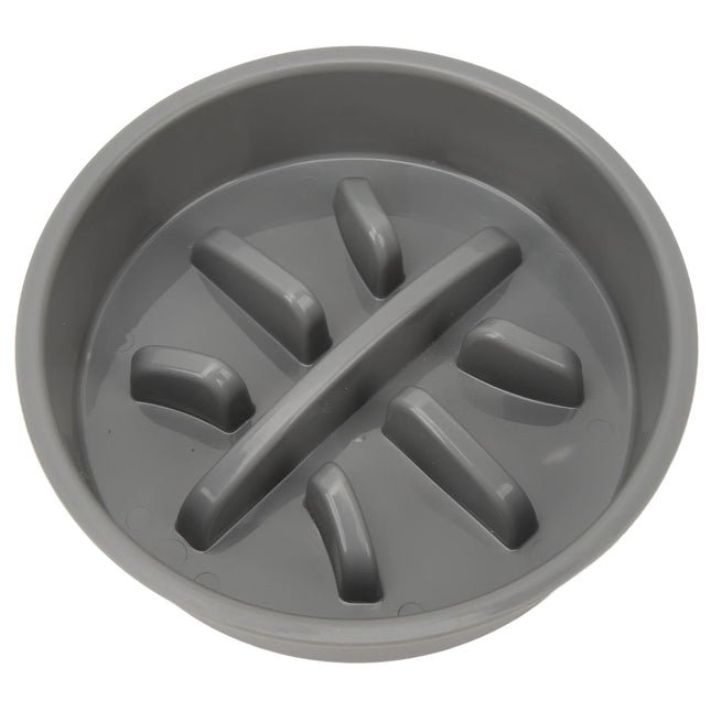 Slow Feeder Dog Bowl - Improve Digestion, Prevent Choking, ABS Plastic, Gray