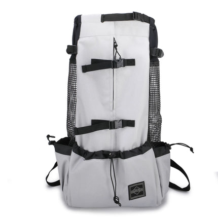 Polyester Reflective Dog Carrier Backpack - S(1-5kg)/M(4-9kg)/L(8-16kg)/XL(15-28kg), Washable, Gray/Black