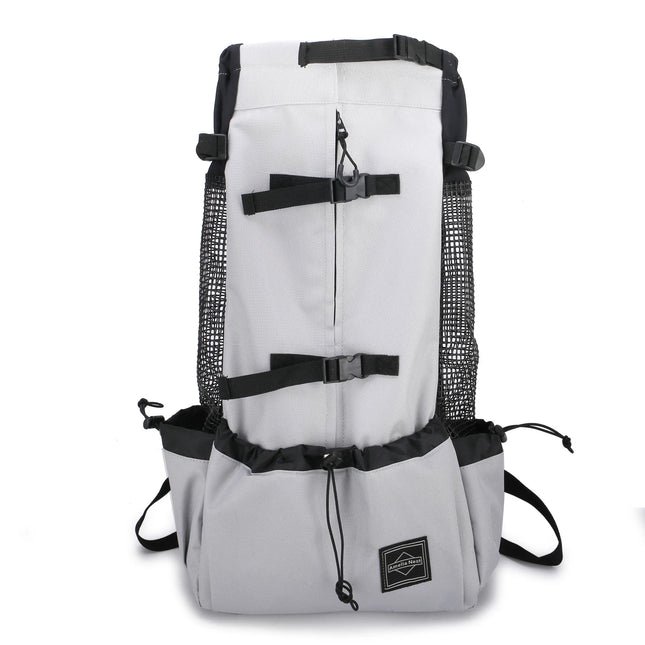 Polyester Reflective Dog Carrier Backpack - S(1-5kg)/M(4-9kg)/L(8-16kg)/XL(15-28kg), Washable, Gray/Black
