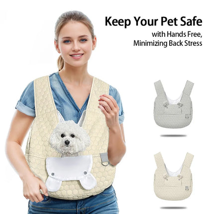 Portable Pet Chest Backpack - Travel Carrier for Cats & Dogs, Gray/White