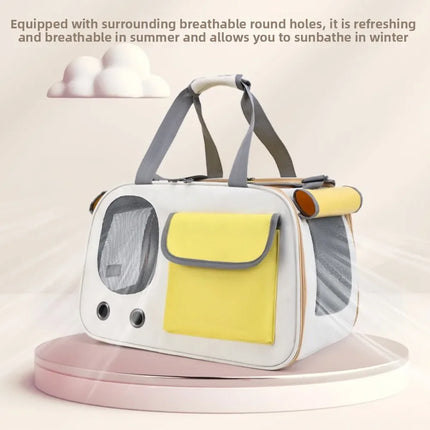 Oxford Pet Carrier Bag - Portable Travel Bag for Cats & Dogs, up to 14lbs, Green/Yellow/Black