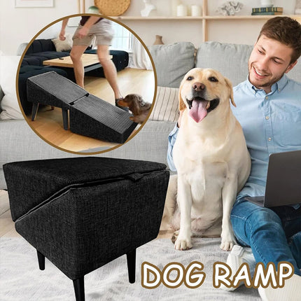 Foldable Dog Ramp & Footstool for Small Dogs and Cats - Anti-Slip with Suction Cup Base