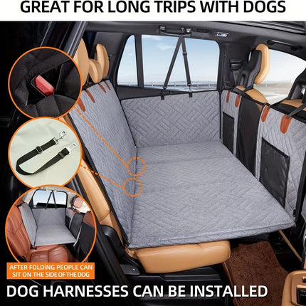 Dog Car Seat Cover Hammock - Waterproof, Scratch-Proof & Non-Slip Soft Pet Back Seat Cover