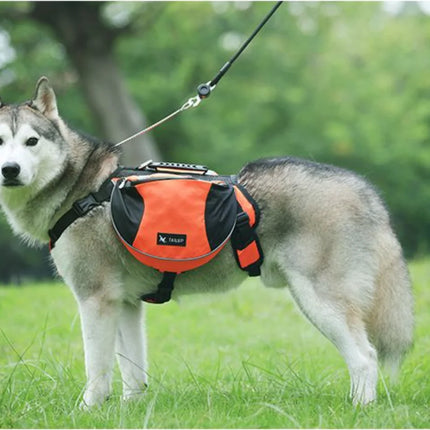 Oxford Dog Self-Carry Saddle Backpack - S(7.5-18kg)/M(18-28kg)/L(28-40kg), Reflective, Orange/Blue/Red/Black