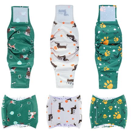Male Dog Diapers Washable & Reusable - Eco-Friendly Pet Sanitary Wraps, Waterproof Leak-Proof Doggie Diapers Perfect for Puppies