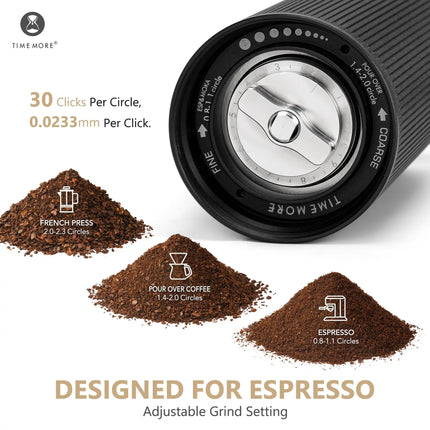 TIMEMORE Chestnut C3S Pro / C3ESP Pro Manual Coffee Grinder With Foldable Crank S2C Burr Inside Portable Hand Espresso Grinder