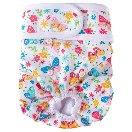 Washable Reusable Dog Diapers for Female Dogs-PUL Waterproof & Breathable,Multi-Layer Absorbent Core,Leak-Proof Tail Hole Design