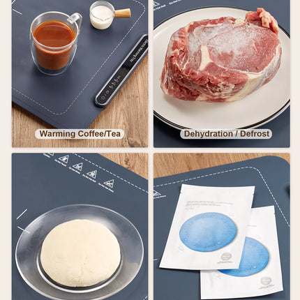 Electric Warming Tray, Full Surface Warming Mat for Food, Rollable and Portable, Fast Heating Pad with 3 Temperature Control