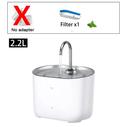 2.2L Ultra-Quiet Cat Water Fountain with Filter - 73oz Indoor Pet Water Dispenser for Cats & Dogs