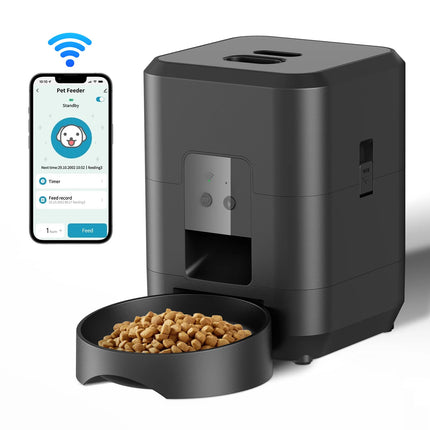 ZYfeeder Smart Automatic Cat Feeder - Button or WiFi, LCD Timer, 50-100g Portions for Cats & Dogs