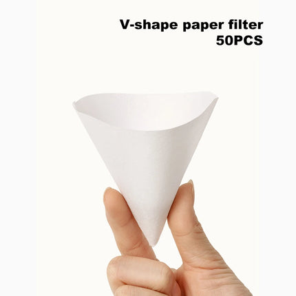 TIMEMORE Coffee Filter Paper 50pcs Pour Over Coffee Paper Filters Home V-Shaped Filter Paper Work With Cone Coffee Dripper