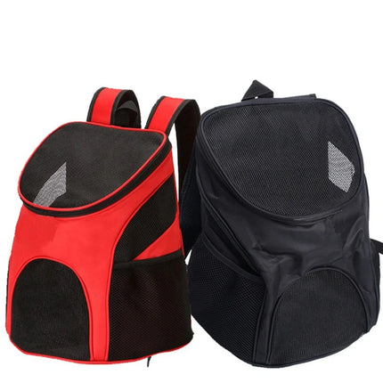 Foldable Breathable Nylon Pet Backpack - Travel Carrier Bag, S/L, Black/Red/Blue/Coffee