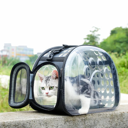 EVA Foldable Transparent Pet Carrier - S(35x20x22cm, up to 1.5kg) / L(42x33x28cm, up to 4kg), 5 Colors