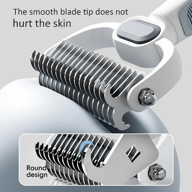 Double-Sided Dog & Cat Grooming Brush - Undercoat Rake & Pin Brush for All Coat Lengths