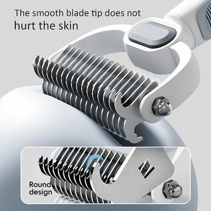 Double-Sided Dog & Cat Grooming Brush - Undercoat Rake & Pin Brush for All Coat Lengths