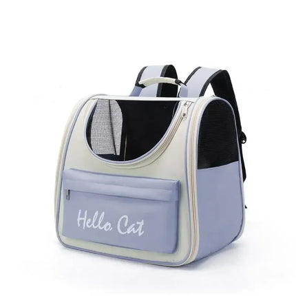 Windproof Cat Carrier Backpack with Cushion - Oxford PVC, 37x25x34cm, 6 Colors