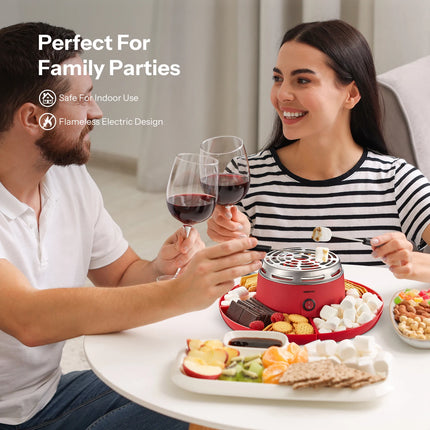 S'mores Maker Tabletop Indoor, Reemix Flameless Electric Marshmallow Roaster with 4 Detachable Trays & 6 Roasting Forks