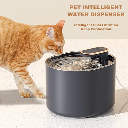 3L Ultra Silent Cat Water Fountain with LED Light - 2 Flow Modes, 4-Layer Filter, USB Powered