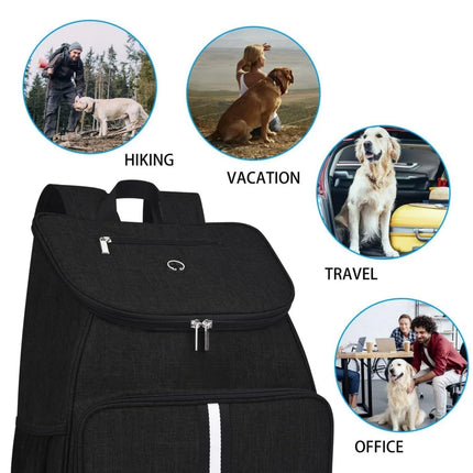 Water-Resistant Pet Travel Backpack - Weekend Tote with Food & Accessories Storage, XL