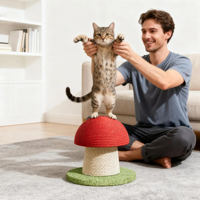 Scratching Post for Cats Sisal Mushroom Modern Tall Scratching Post for Cats for Kitten Exercise Mental Stimulation Physical