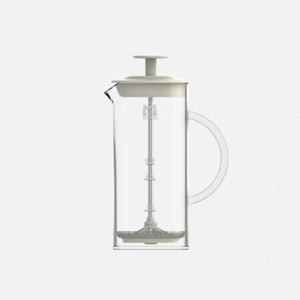 MAVO Glass Milk Frother 450ml Portable Manual Glass Milk Whipper With Measurement Markings Milk Frothing Jug Frother Glass