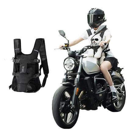 Polyester Pet Backpack Carrier with Chest Strap - S/M/L, up to 25kg, All Seasons, Black