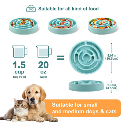 Maze Style Slow Feeder Dog Bowl - Non-Slip, Anti-Gulping for Dogs & Cats