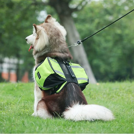 Oxford Dog Self-Carry Saddle Backpack - S(7.5-18kg)/M(18-28kg)/L(28-40kg), Reflective, Orange/Blue/Red/Black