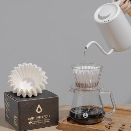 TIMEMORE 1-2Cups Basket Coffee Paper Filter Pour Over Filter Papers 50 Sheets;Fits B75 Coffee Dripper & 1-2 Cups Basket Dripper