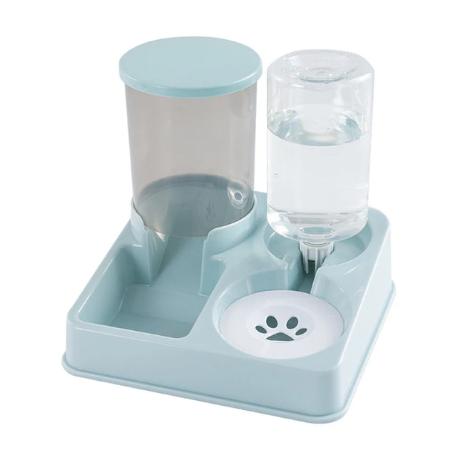 2-in-1 Gravity Pet Feeder & Water Dispenser Set - Tilted Automatic Food and Water for Cats & Dogs