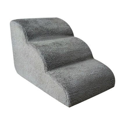 3-Tier Dog Stairs - Non-Slip Memory Foam Pet Steps, Removable & Washable Cover