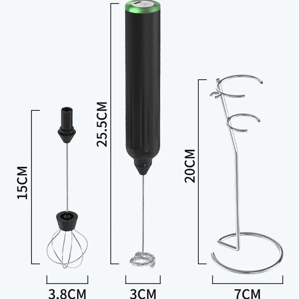 Electric Milk Frother USB Rechargeable Wireless Milk Foamer Coffee Whisk Mixer Egg Beater Mini Frother Handle Stirrer 3 Speeds