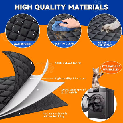 Pet Car Rear Seat Cover - Waterproof Breathable Mesh Dog Mat, 137x147cm